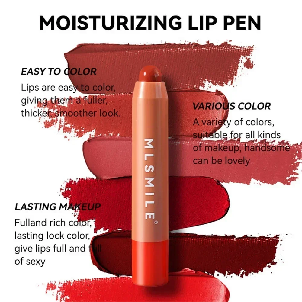 6 Colors Waterproof Nourishing Smooth Lipstick Pen Velvet Lipliner Lasting Not Fading Makeup Nude Pink Lip Tint Lips Cosmetic