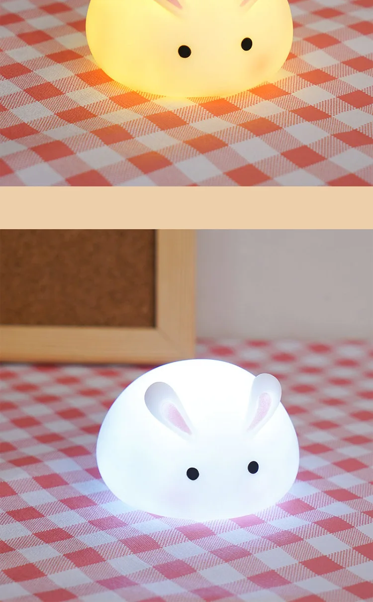 Mini Cute Bunny Night Light Cute Girly Heart Ornament Bedroom Ornament Sleeping Lamp Girl Birthday Gift Atmosphere Table Lamp