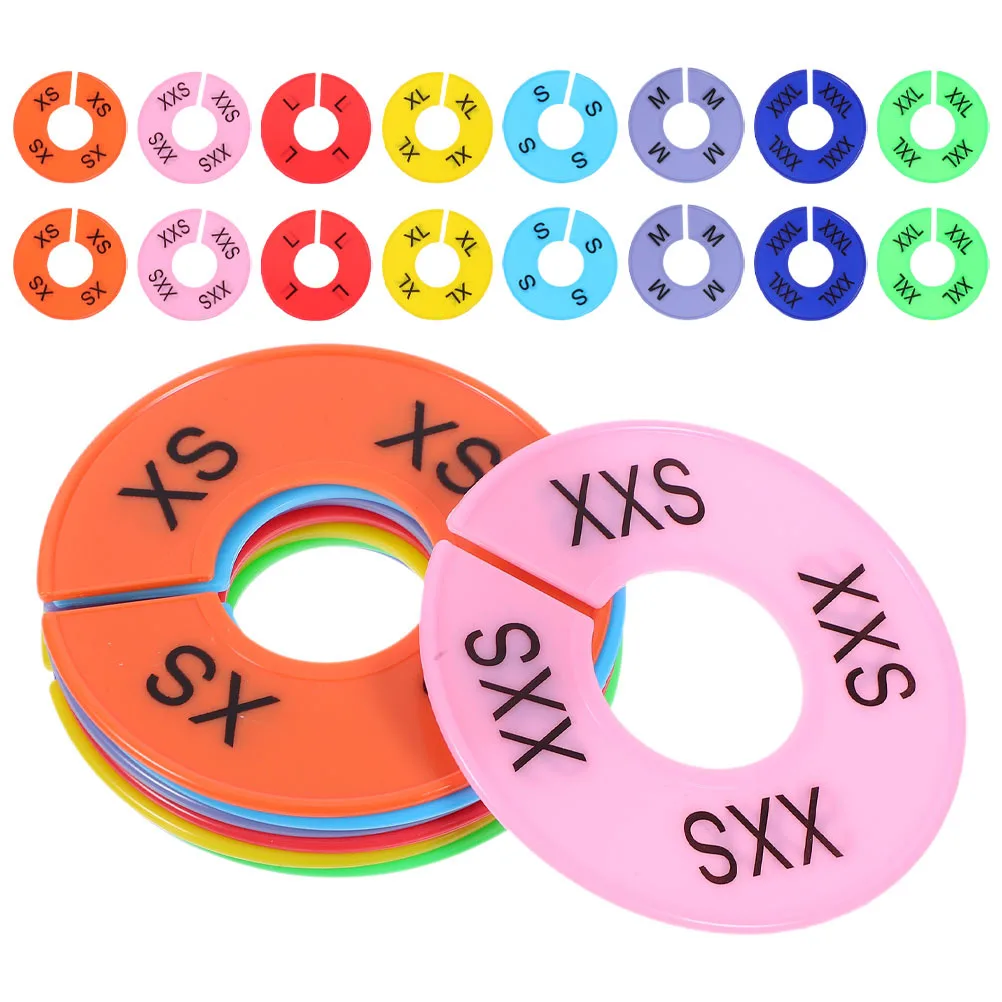 Closet Organisatoren 24 Stuks Plastic Kledingstuk Maat Verdelers Ronde Hangers Voor Kledingrekken Thuis Garderobe Opslag Oplossingen XXS-XXXL