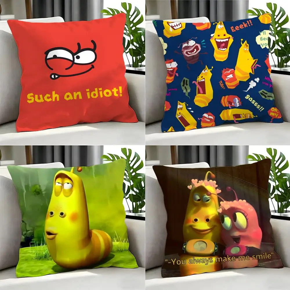 cartoon Larva Cushion Cover Cushion Cover Set 4Pcs 50x50 45x45 40x40 Pillowcase Decorative Sofa Home Decor