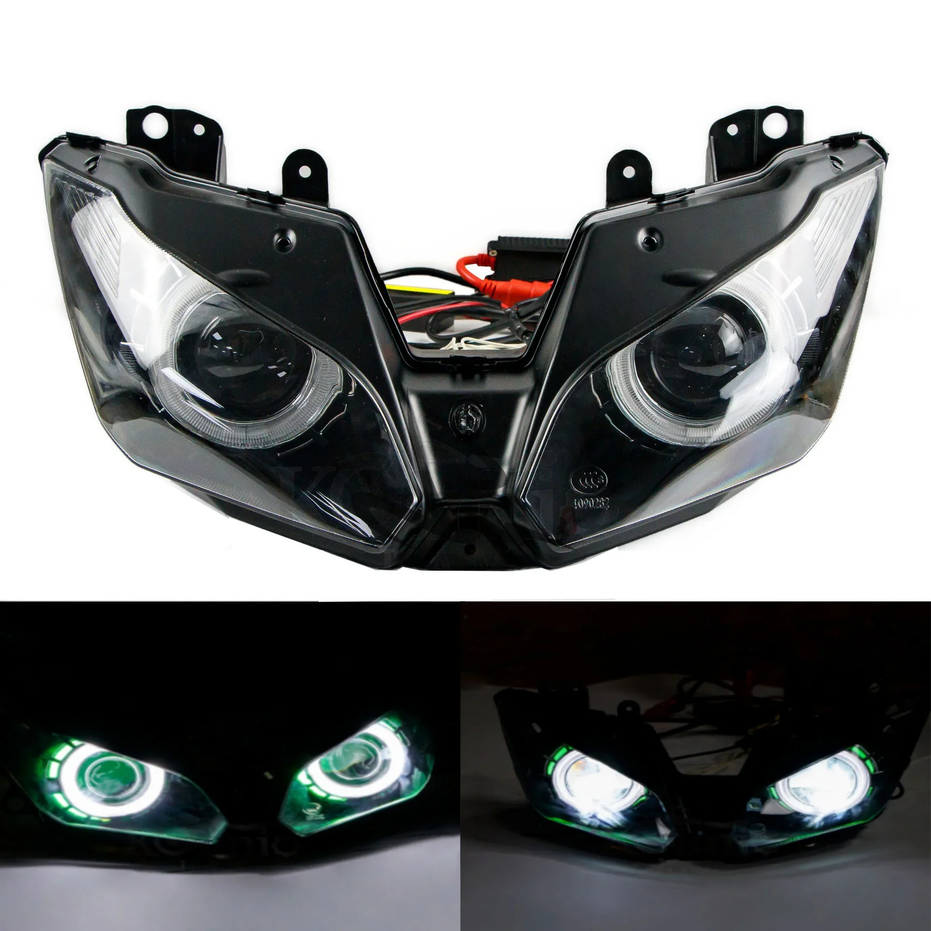 For Kawasaki Ninja 250 Ninja 300 2013-2017 Motorcycle Housing Black Angel Eye Headlight Assembly