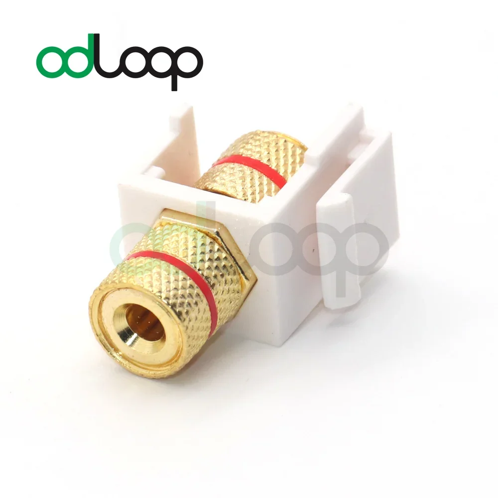Odloop banana jack encadernação post keystone jack inserção com preto & vermelho anéis parafuso tipo áudio alto-falante keystone 3 pares/6 pacote