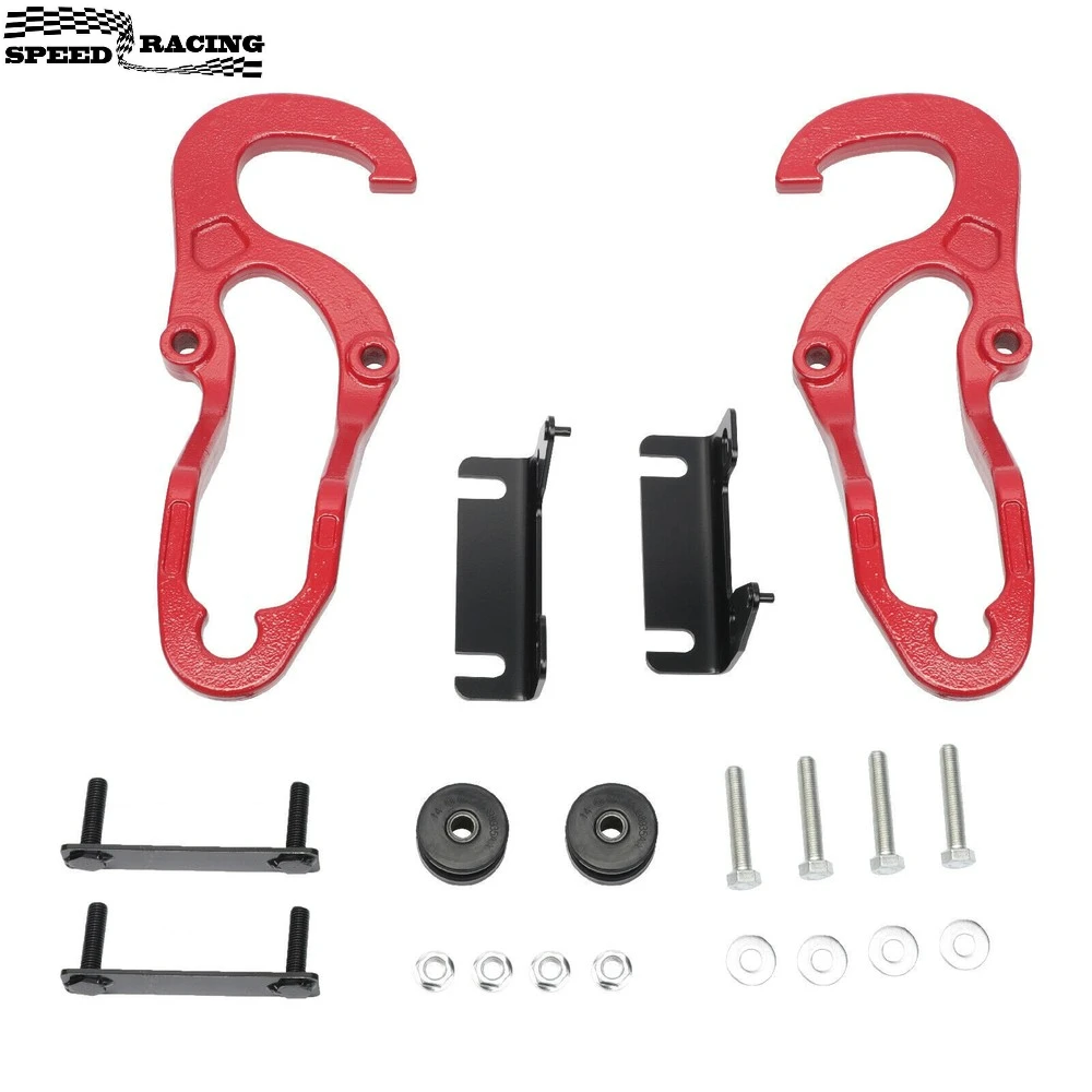 

82210967 68196982AA Front Tow Hooks and Bezel Bracket for 2009-2019 Dodge Ram 1500 68196982AA Red