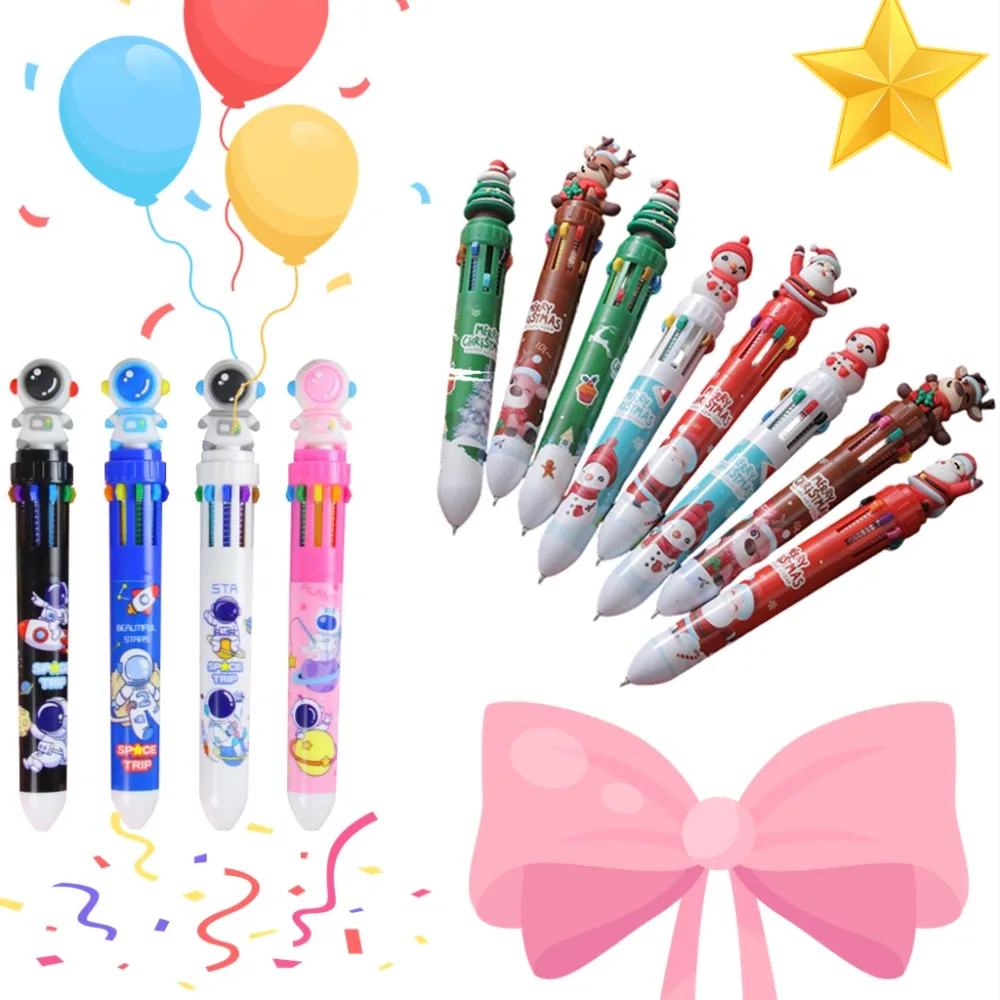 Thème Astronome Christmas pour enfants, 10 stylos à documents, fête d'anniversaire, carnaval de Noël, cadeau de récompense pour l'école maternelle, 12 pièces, 24 pièces
