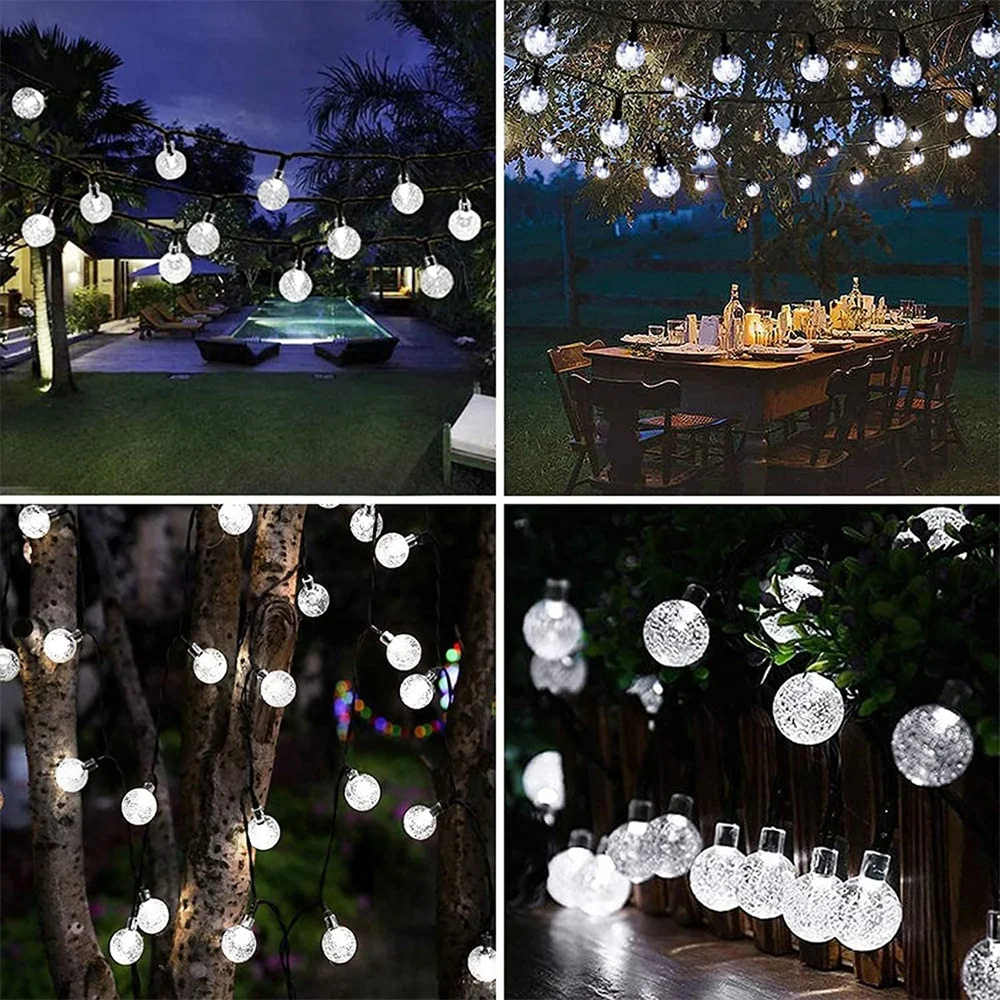 Solar String Lights Outdoor Decoration Solar Fairy Lights Waterproof with 8 Modes Solar Garden Lights Globe Lighting 346