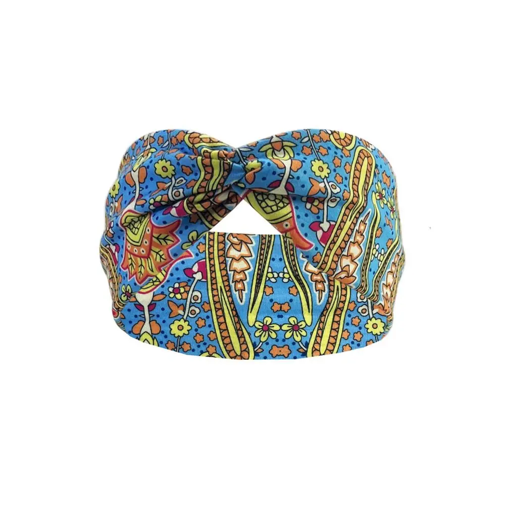 Sweat Absorbent Bohemian Yoga Elastic Headband 10*25cm 10 Colors Outdoor Hair Ties Headscarf Sports Fitness Headband