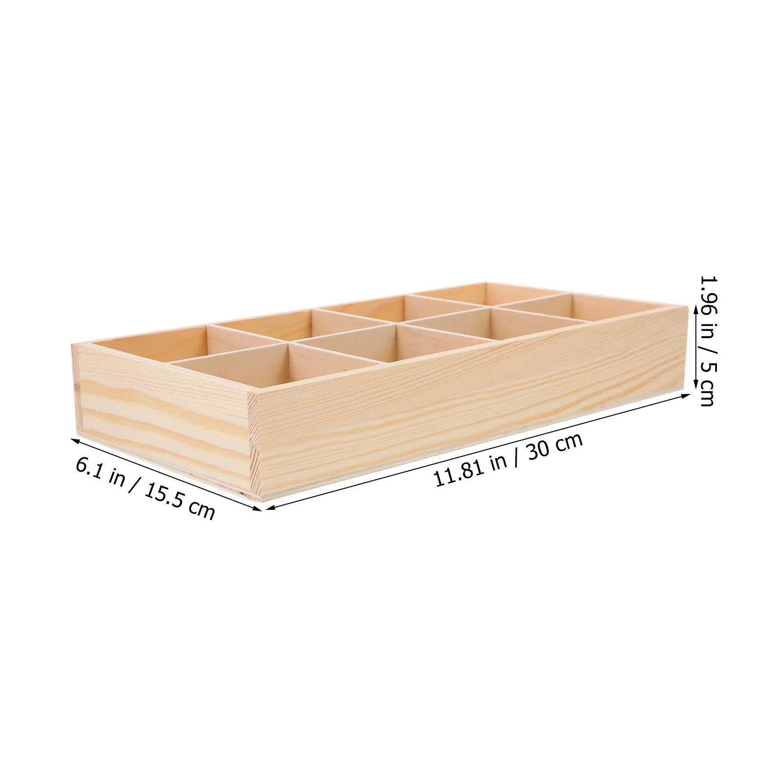 Wooden Compartment Planter Tray Multi-Grid Flower Pot Holder Drip Saucer for Desk Gardening Home Decor Organizing Storage Box