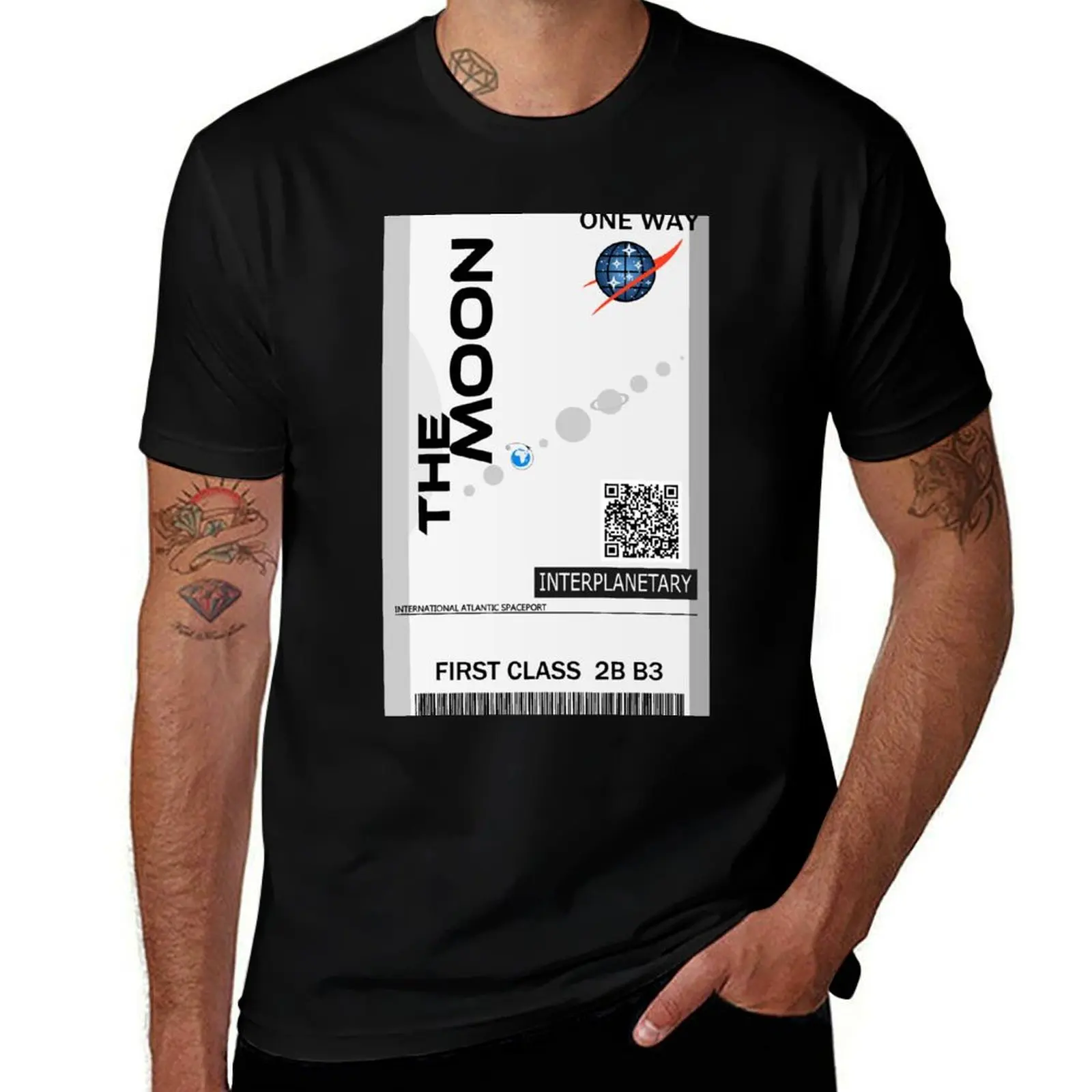 The Moon space ticket T-Shirt Anti-Perspiration Workout Top T-Shirt