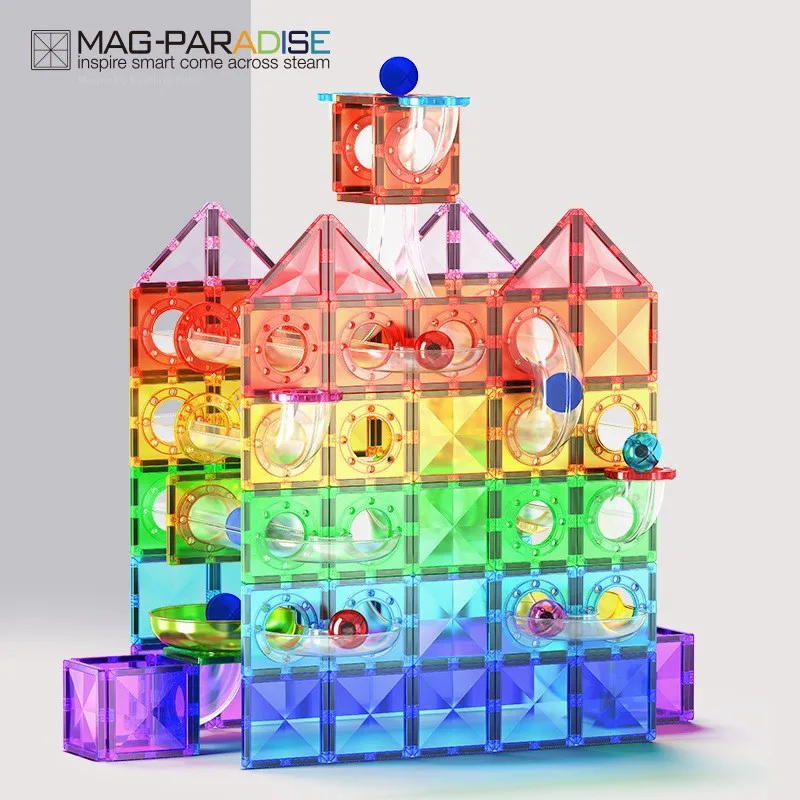 Magnetic Sheet Building Blocks Set Diamond Surface Color Window Educational Assembly Bricks Kid Concentration Training Toy Gift
