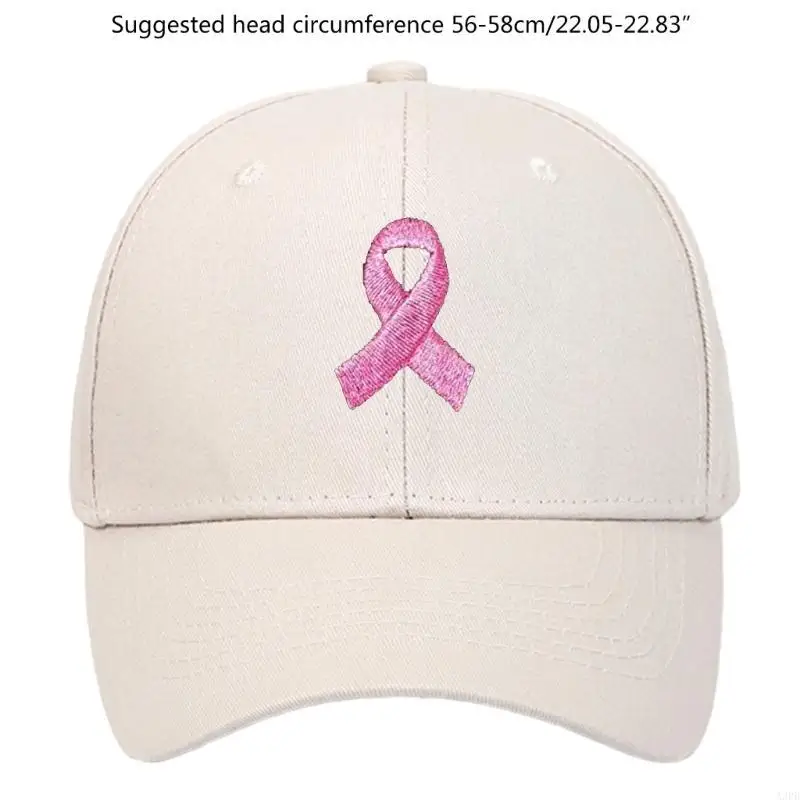 Chapeau Baseball avec ruban rose brodé, casquette sensibilisation sida en matière santé, casquette anti-soleil pour