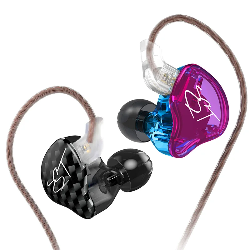 KZ ZST DD+BA Heavy Bass Headset HiFi Earphone 4 Core Control Music Movemen Earphone Replaceable Bluetooth cable ZSN AS10 ES4