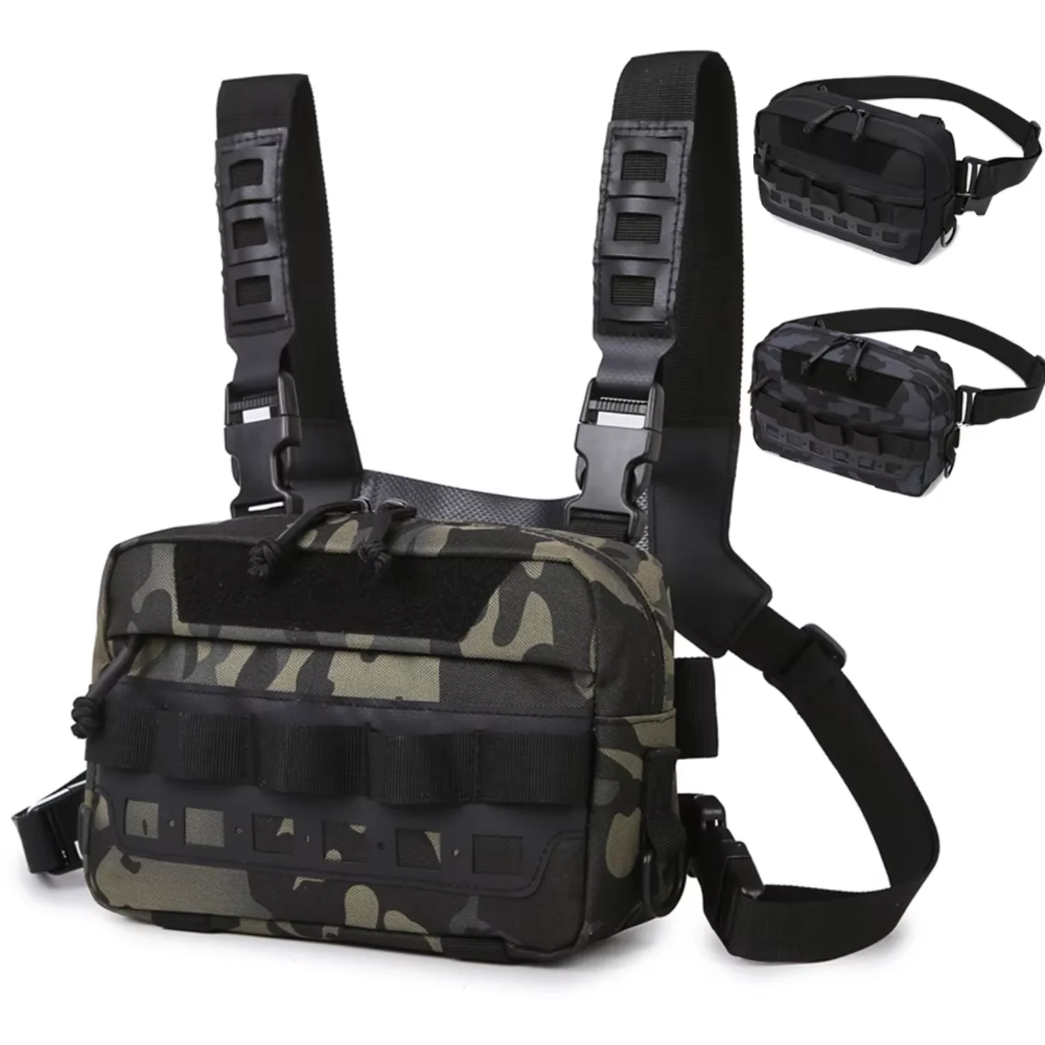 Fishing Tackle Chest Rig Backpack - Shoulder Fishing Lures Utility Pack for Camping Hiking