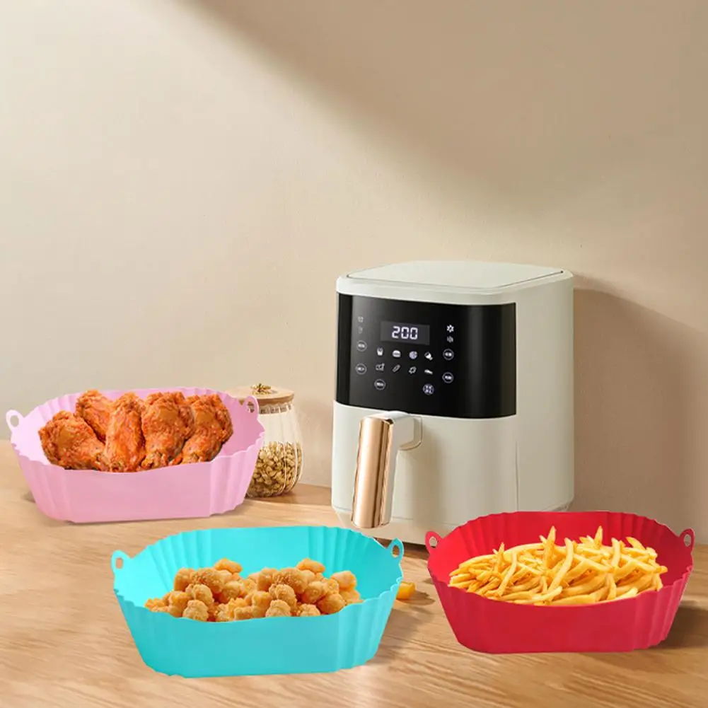Airfryer سلة سيليكون صينية الخبز قالب من السيليكون القابل لإعادة الاستخدام ل AirFryer البيتزا المقلية سلة الدجاج المقلي بطانات المقلاة الهوائية الملحقات #1