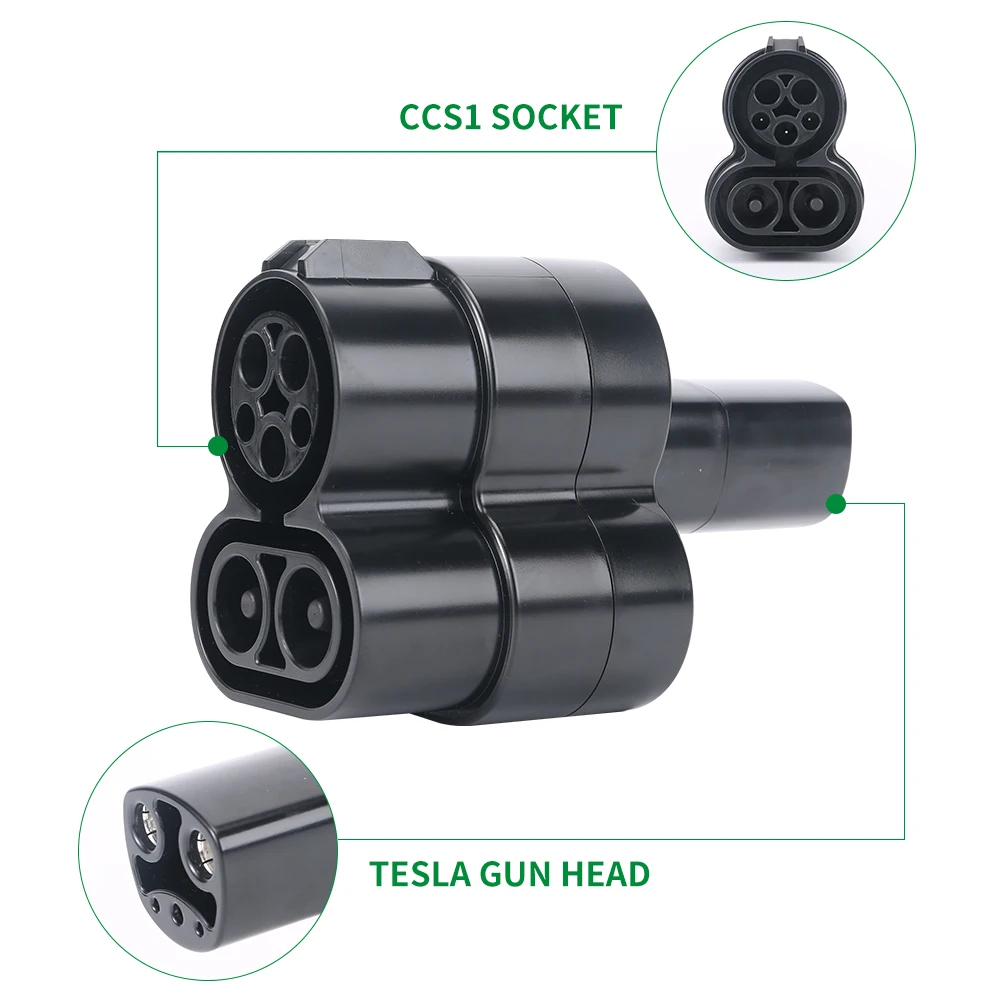 EVSE-adaptador CCS1 a Tesla para vehículo eléctrico, convertidor de conector de cargador EV para coche, adaptador de carga 250A 500V