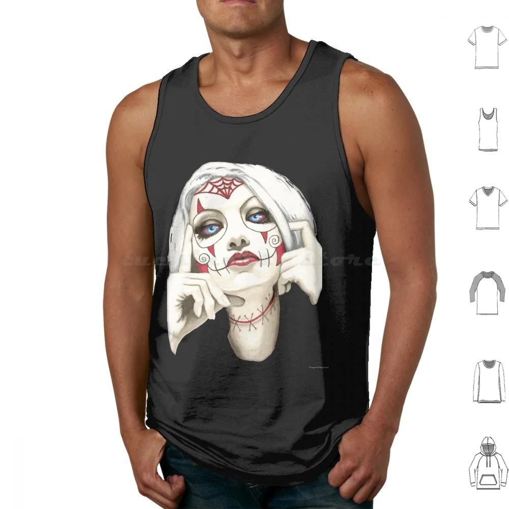 Baby Tank Tops Vest Sleeveless Day Of The Dead Dia De Los Muertos Sugar Skull Zombie Undead Zombie Art Baby Alt Model Tattoo