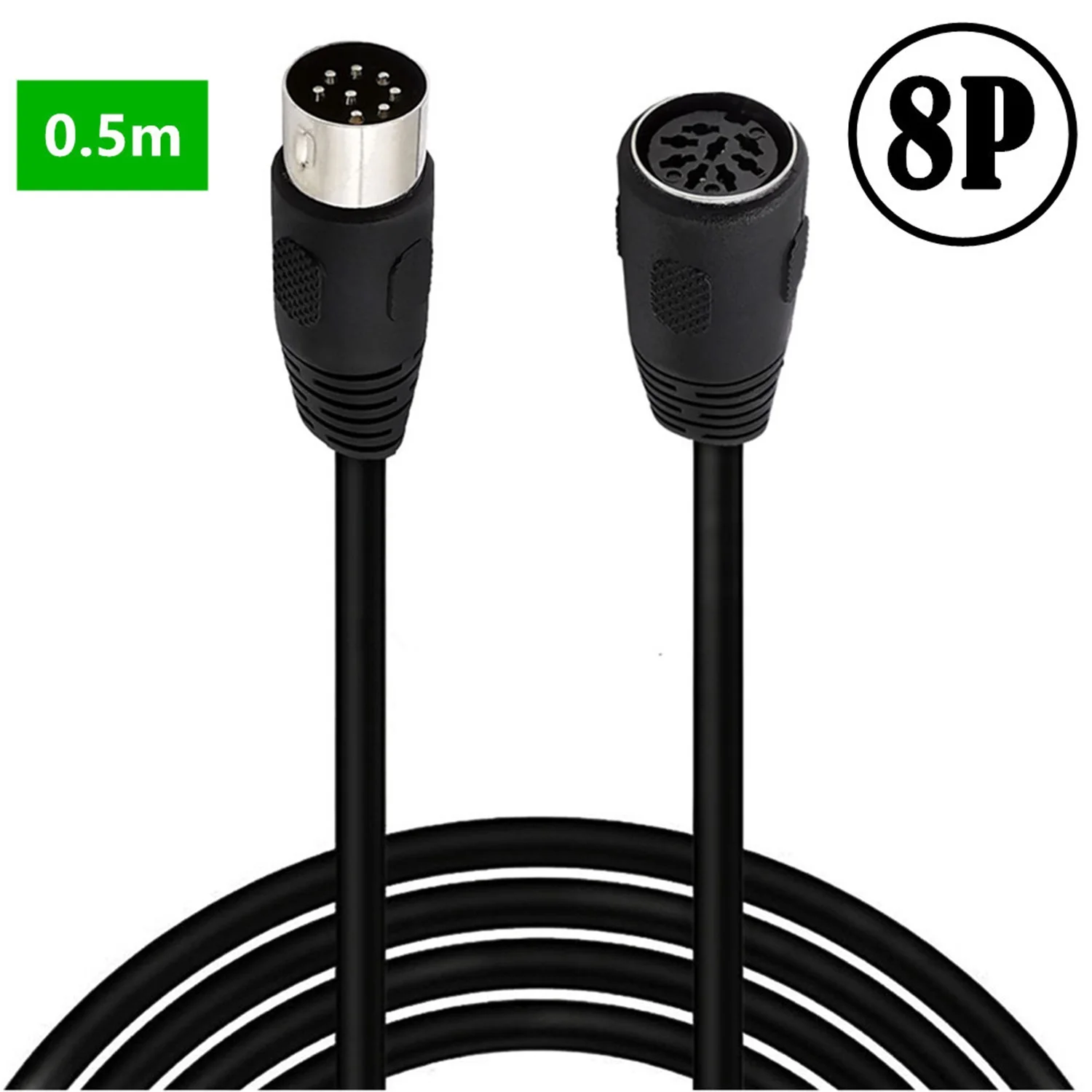 

1pc DIN MIDI 8 Pin Male to DIN 8-Pin Female Adapter Cable Audio Signal System Connetor Cord Bang Olufsen 50cm