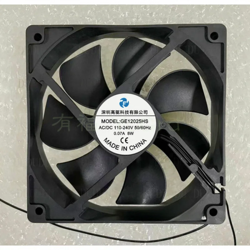 

D D 1 шт. для вентилятора GE12025HS AC/DC110-240 В 0,07 А 8 Вт 12025 12 см 2-проводной охлаждающий вентилятор EC/