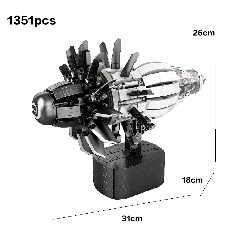 

Compatible with LEGO bricks 33018 technology risks, aircraft engine building block assembly models, toys, Christmas gift sets