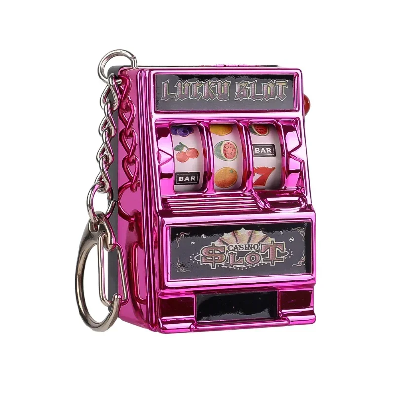 Mini slot de frutas arcade aniversário sorte jackpot mini chaveiros presente educacional retro brinquedo moedas operado jogos máquina de jogo