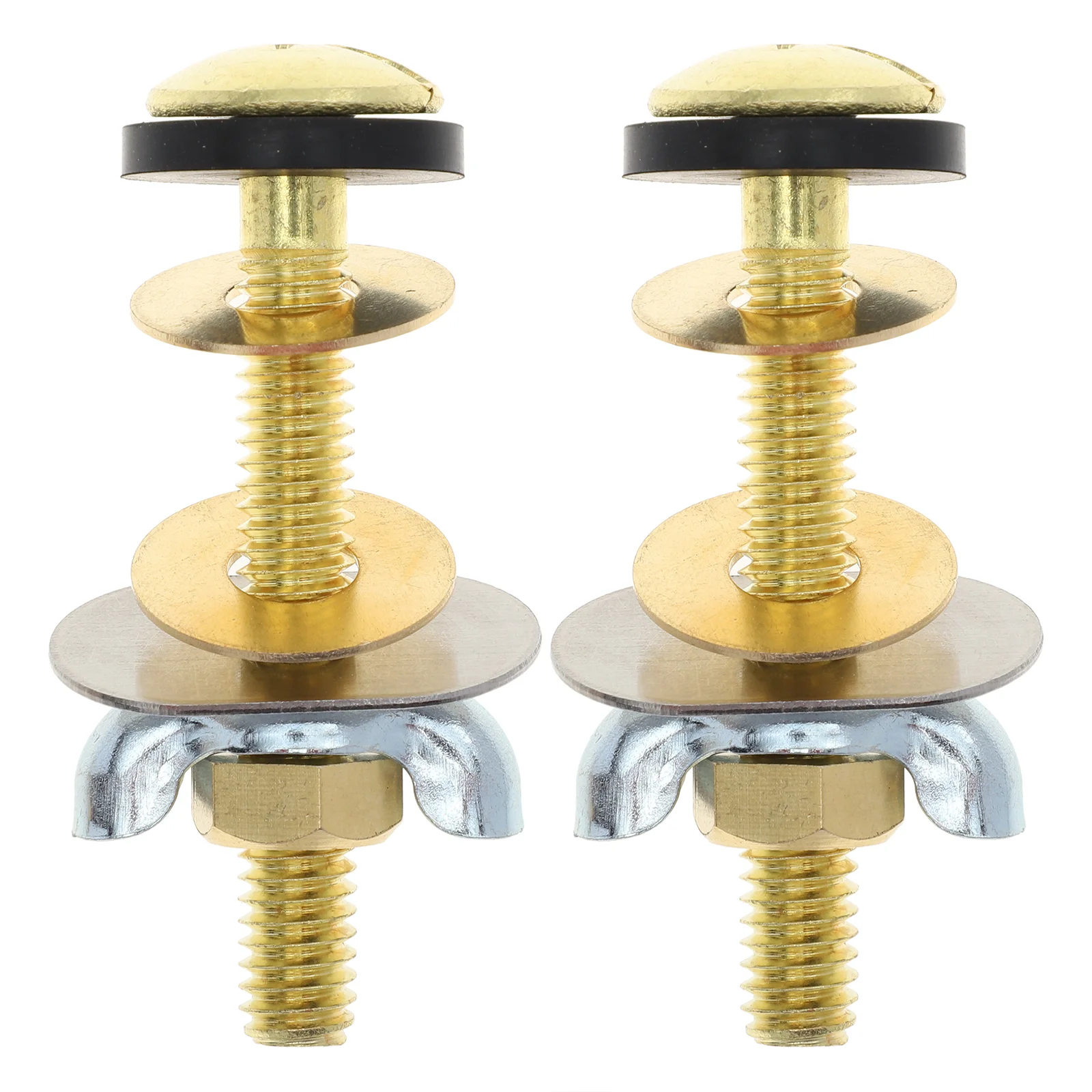 

2 Pcs Toilet Tank Bolts Seat Fixing Screws Parts Universal Accessories Mount Stainless Steel Copper Installation Cover Mounting