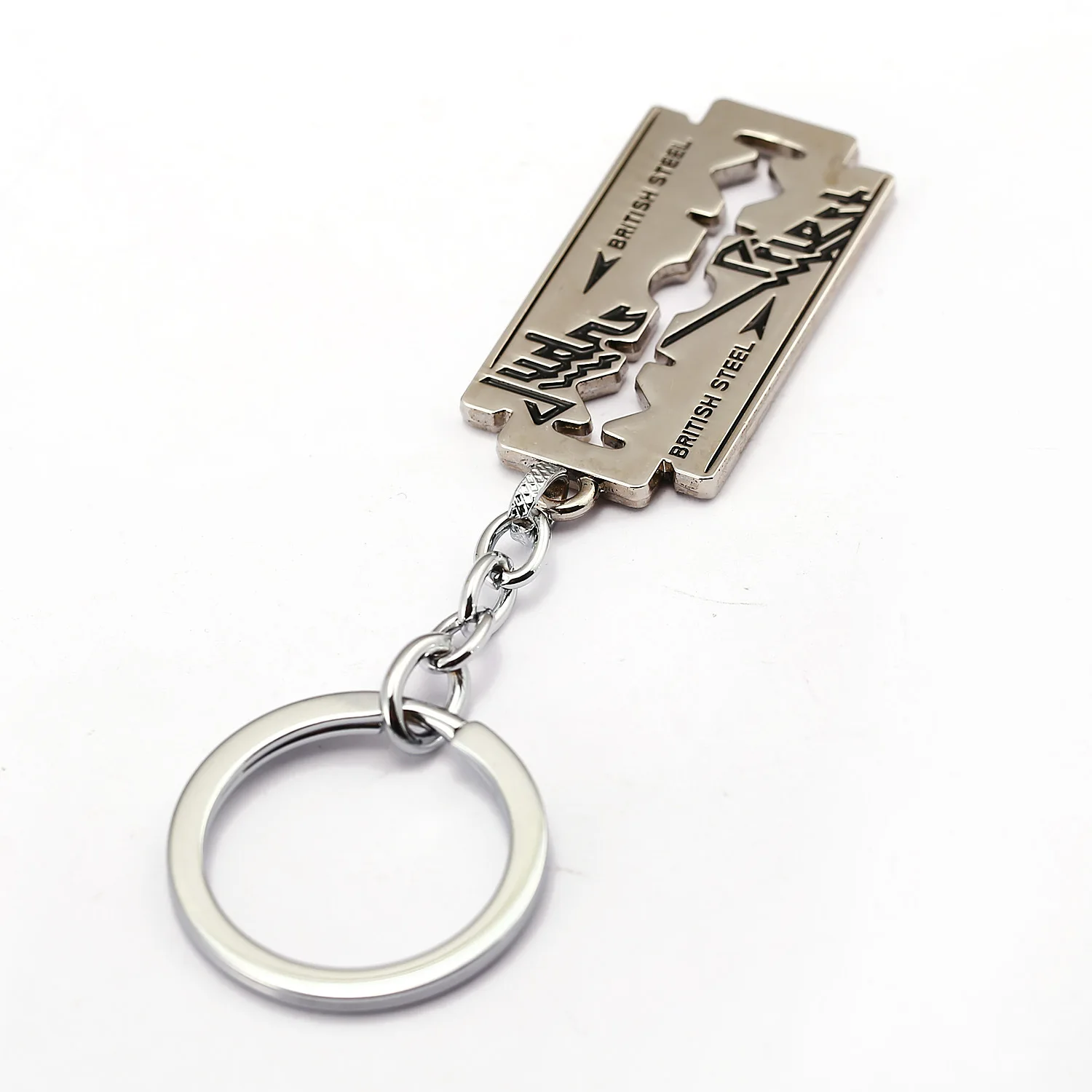 Hip Hop Rock Band Judas Priest Blade Razor Shape Pendant Key Chain Men Metal Keychain Keyring Chaveiro Jewelry