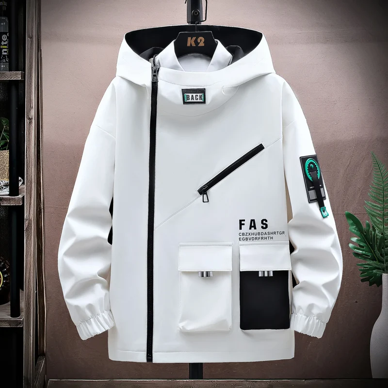 HKSH Spring Autumn New Coats Youth Trendy Handsome Men's Tide Chic Versatile Hooded Jackets High Street Zipper Sweatshirt HK0973