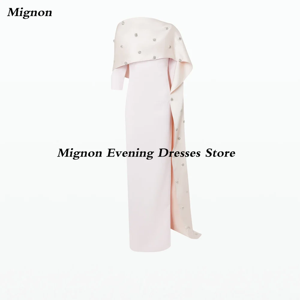 فستان حورية البحر من Mignon-Satin للحفلات الراقصة للنساء ، مزين برقبة دائرية ، طول الأرض ، فستان سهرة فاخر ، فستان رسمي أنيق للحفلات ، 2023