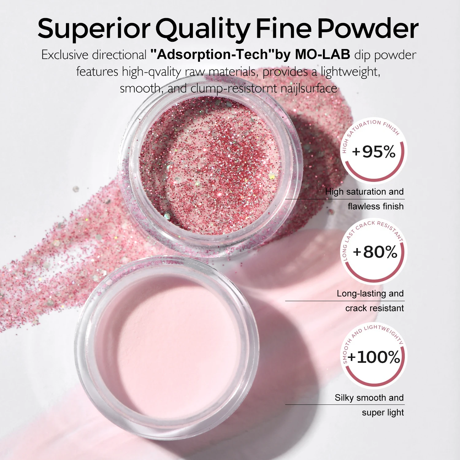 Juego de polvo para uñas de inmersión, juego de polvo para decoración de uñas, secado Natural, sin lámpara, suministros para uñas, Kit de sistema de inmersión con purpurina para uñas desnudas blancas