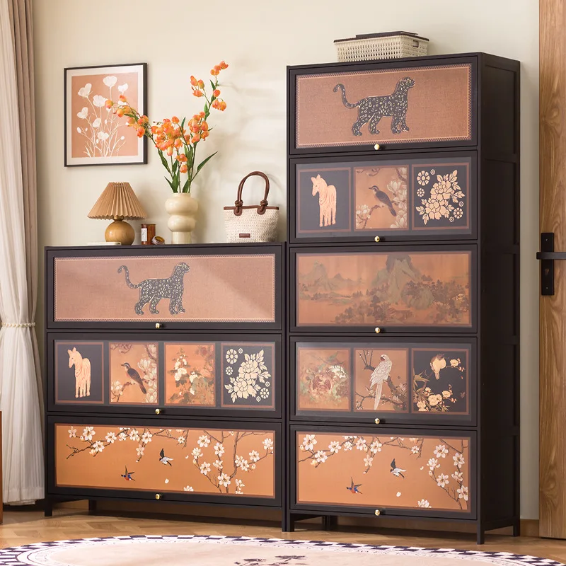 

shoe cabinet household home storage cabinet integrated against the wall entrance shoe rack simple storage multi-layer