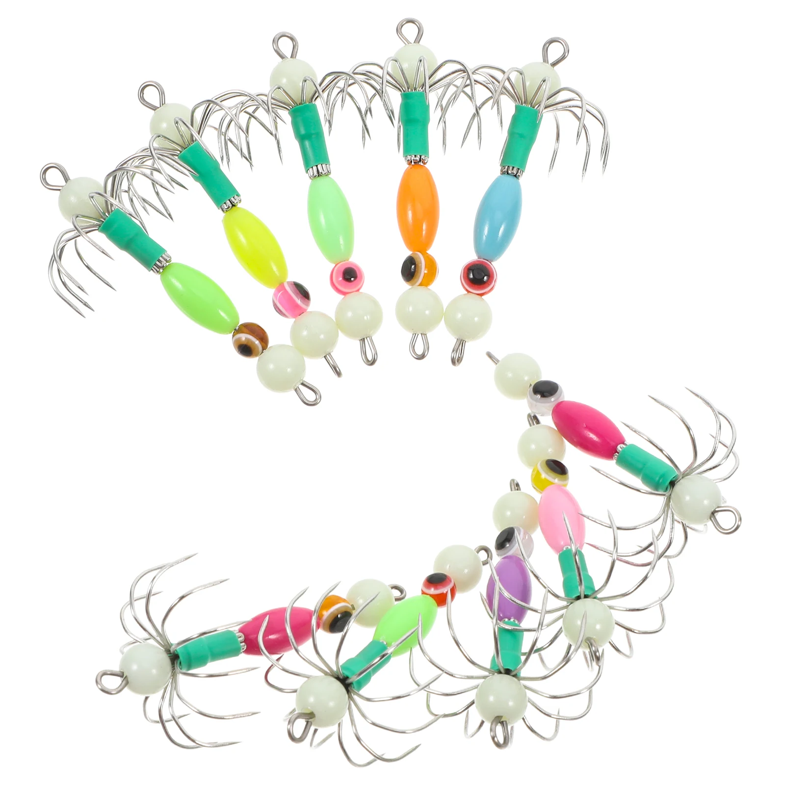 

10 Pcs Fishing Bait Tackle Kit Glow Hooks Convenient Angling Shine Dark Pvc Equipment