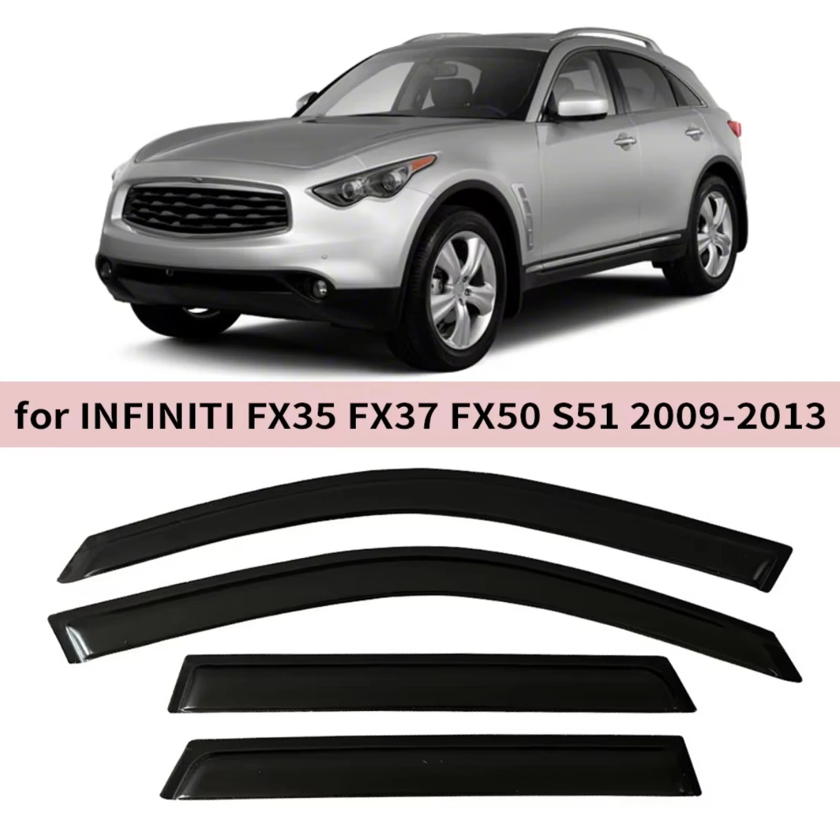 

Для INFINITI FX35 FX37 FX50 S51 2009 2010 2011 2012 2013-2016 ветровые дефлекторы дождевики дверной козырек шторы оконный козырек