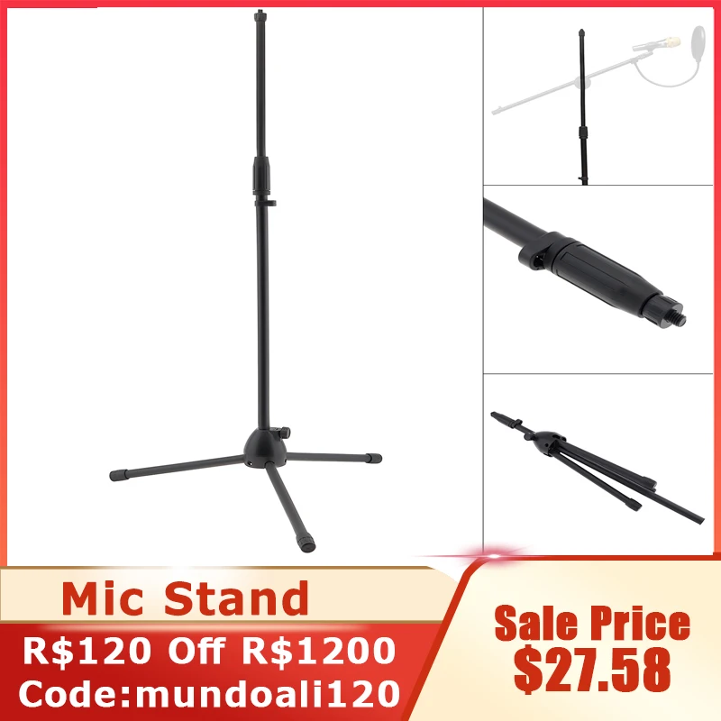 

Professional Live Floor Metal Stand / Microphone Holder / Microphone Stand Adjustable Stage Tripod for Studio Microphone Cover