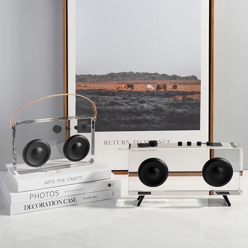 

Современные прозрачные хрустальные поделки, настольный рекордер, радиоукрашения для офиса, дома, комнаты, новый дом, украшение, металлические подарки