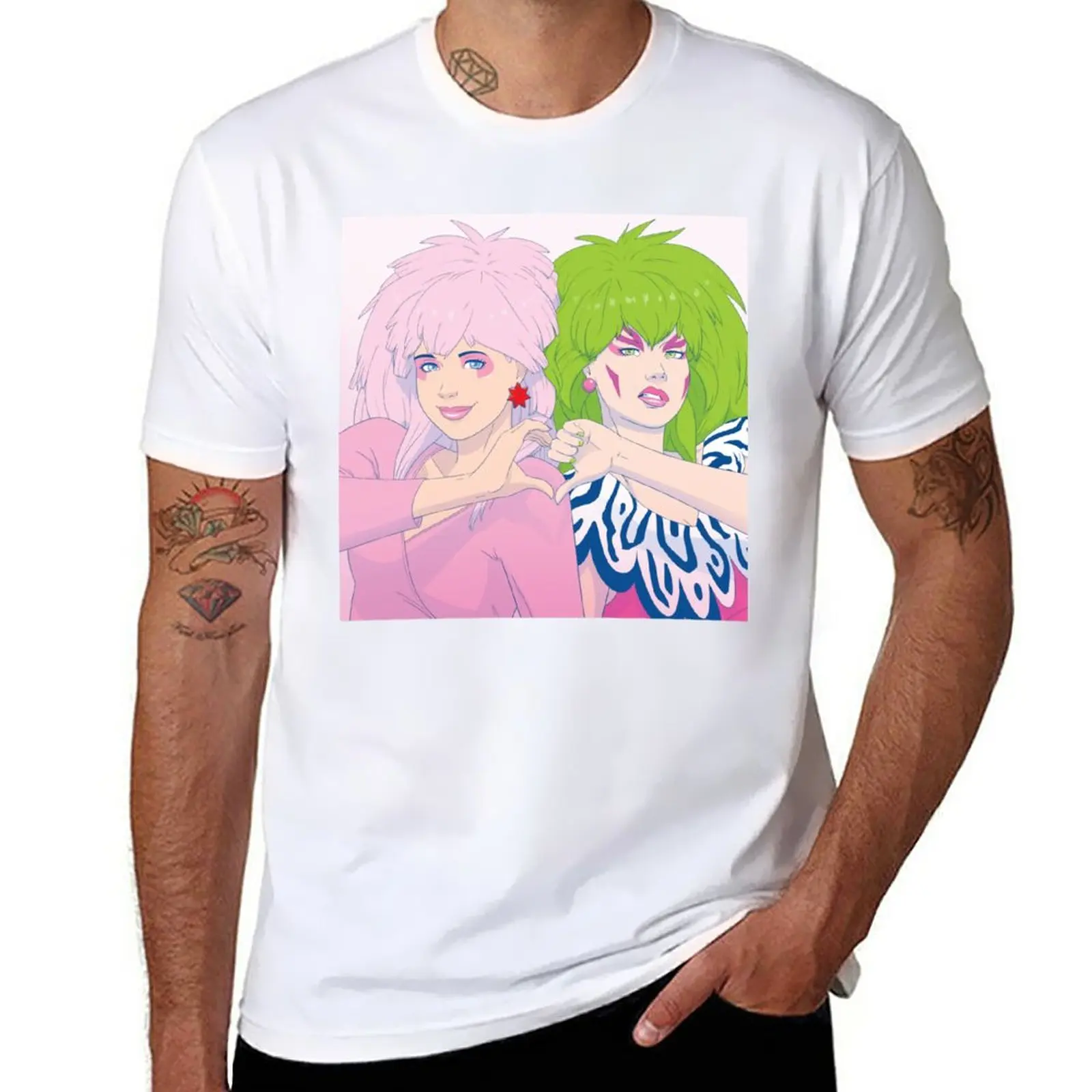 New K-Jem and Pizzazz - Heart T-Shirt tees kawaii clothes Short t-shirt t shirt for men