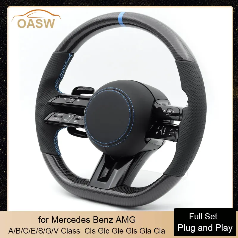

NEW Style Carbon Car Steering Wheel Plug and Play for Mercedes Benz AMG A/B/C/E-Class CLS GLE GLS SLK W176 W246 W117 W156 W218 W