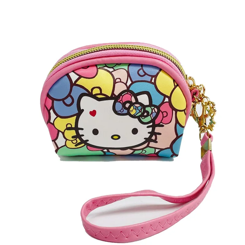 Śliczna portmonetka Hello Kitty Kawaii Mini portfel z uchwytem dla kobiet Dziewczyny Przenośny brelok do kluczy Torebka na pieniądze Prezent