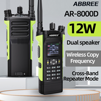 ABBREE AR-8000 Walkie Talkie Dual Speaker Display 12W Air Band Wireless Copy Frequency Type-c Handheld Two Way Radio For Camping