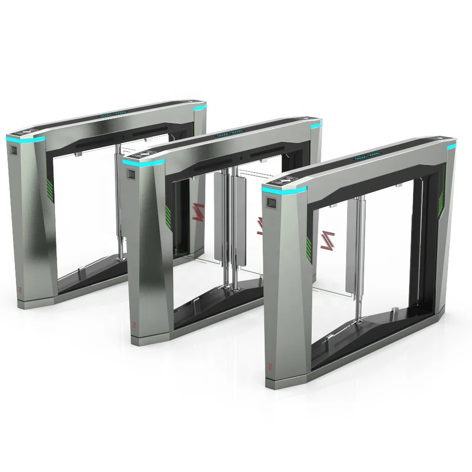 

High Safety Facial Recognition Fingerprint Access Control Swing Glass Turnstile Barrier Speed Gates
