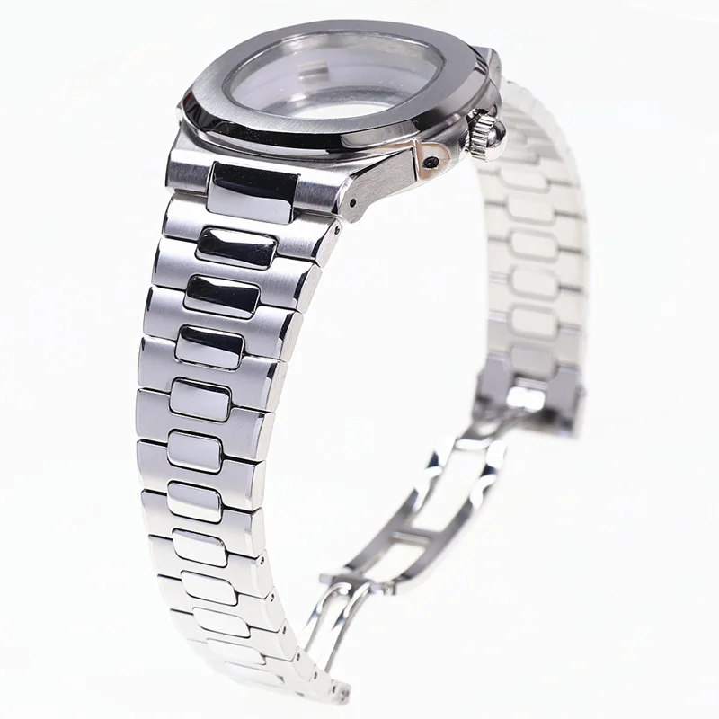 High Quality Waterproof Nautilus Watch Stainless Steel Case and Strap Bracelet with Dial and Hands for NH35 Movement Watch Mod