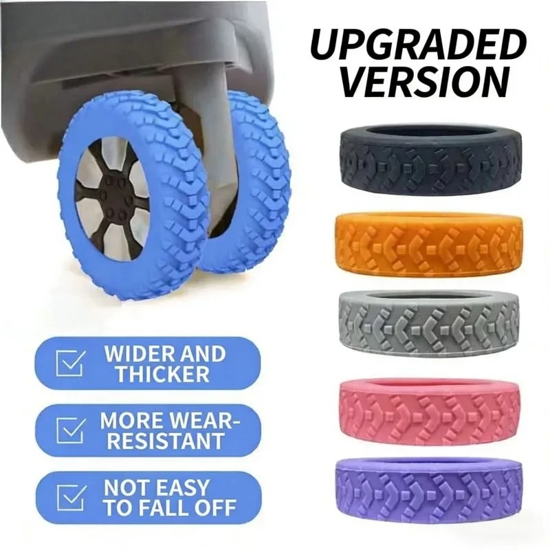 Solid Color 8pcs Universal Luggage Wheel Protector Cover Repair Sleeve Suitcase Casters Silent Replacement Part