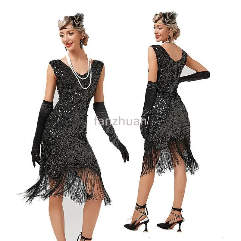 

New Arrivals Fashion Women's 1920s 30S Sequin Fringed Beaded Flapper Gatsby Cocktail Dress Wedding Formal 20s Lady Party Dresses