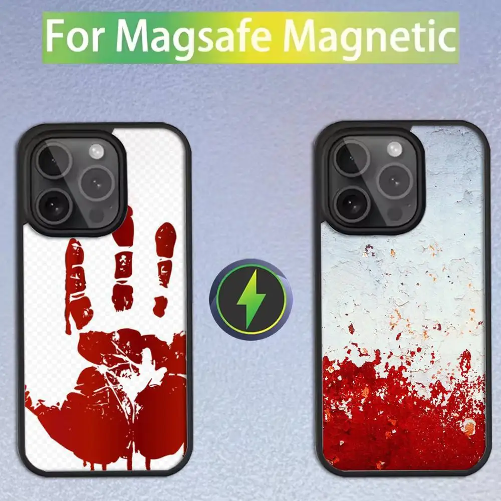 

HALLOWEEN BLOODY SPLATTER Phone Case For iPhone 17,16,15,14,13,12,11,Pro,Max,Plus,Mini,SE Magsafe Magnetic Wireless Charging