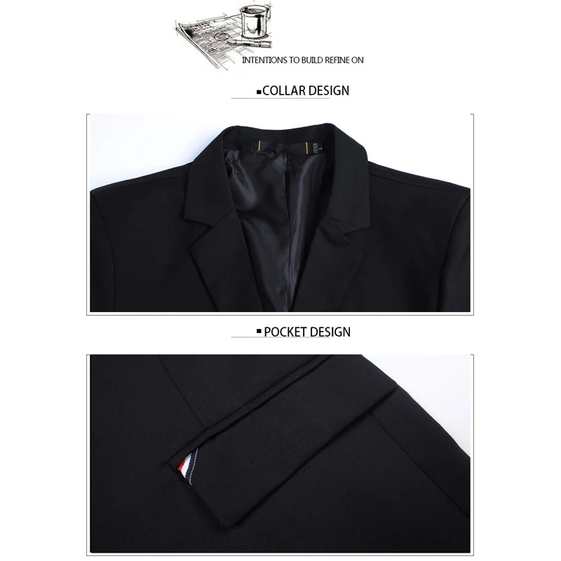 BROWON 2026 New Spring Autumn Men Suit Jacket Mens Korean Slim Fit Solid Color Smart Casual Work Clothing Men\'s Suits Blazers