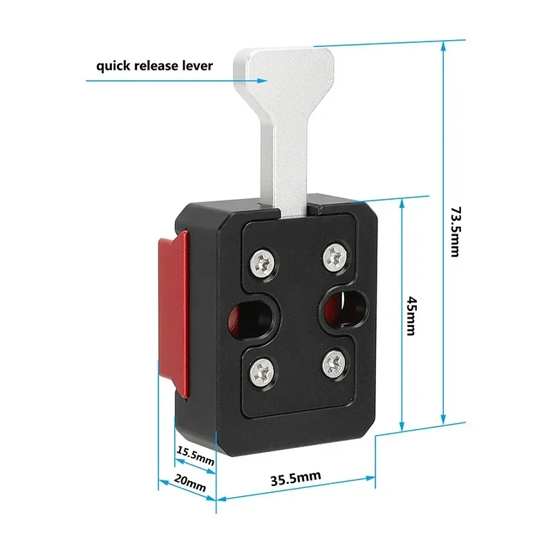 V-Lock Adapter with Dock and Wedge Kit Camera Accessories for Camera Cage / Rig