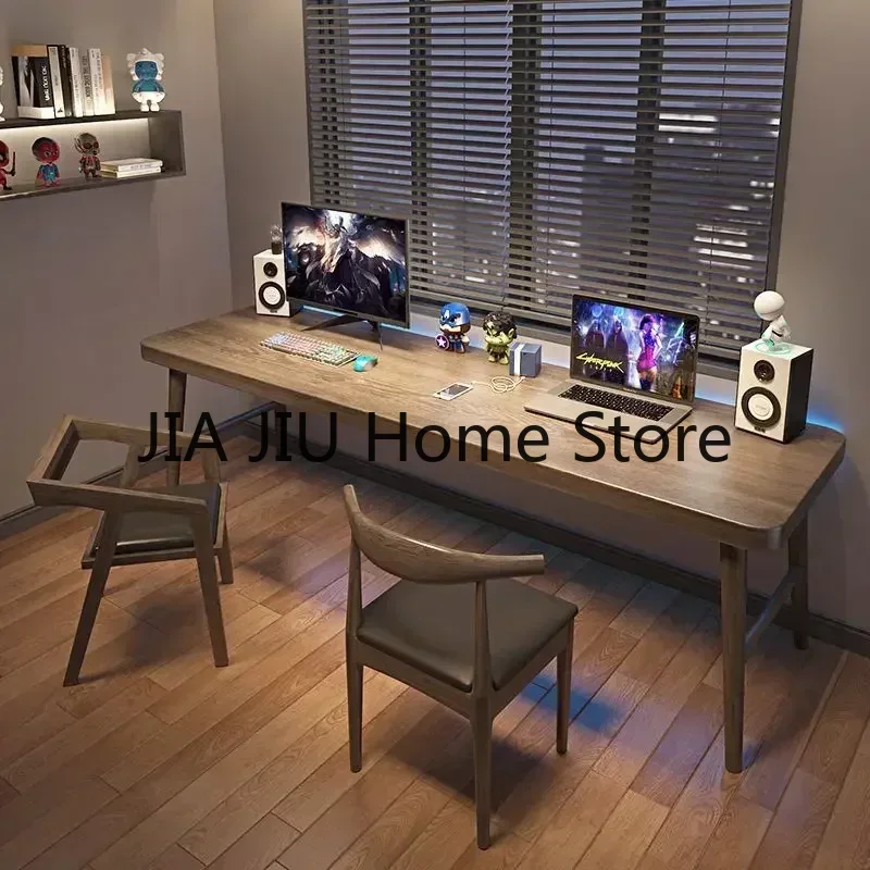 Wood Computer Office Desks Desktop Household Light Luxury Office Desk Learning Write Long Bureau Meuble Working Equipment QF50OD