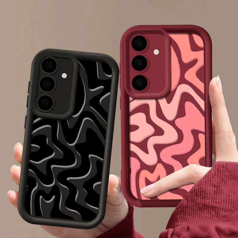 Funda con patrón de rayas para Samsung Galaxy A57 A27 A37 A56 A16 A17 A36 A26 A55 A54 A15 S26 S25 S24 S23 S22 Ultra S25 FE 5