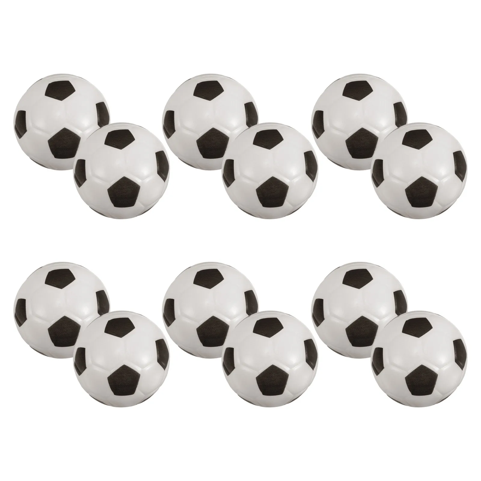12Pcs Small Soccer Stress Balls PU Black White Squeeze Footballs for Relaxation Hand Exercise Party Favors Sports Therapy Kids
