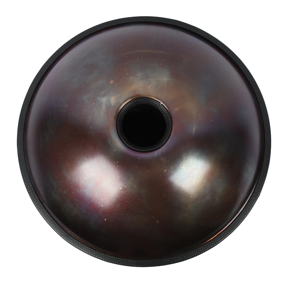 Professional Stage 55cm Handpan Drum 10-Notes F Low Pygmy Stainless Steel Galaxy Purple Musical Instrument Accessory