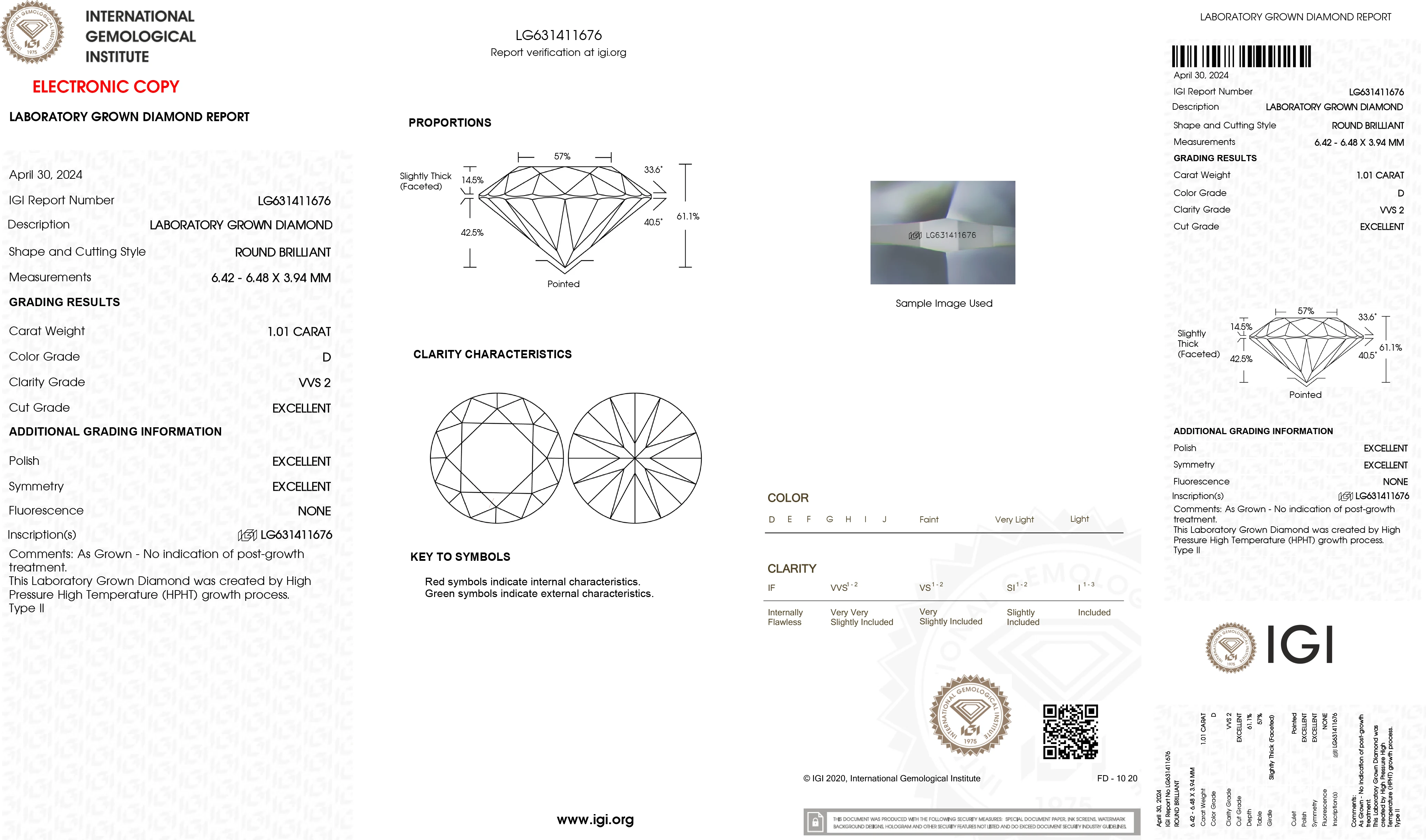 1.01 ct Round Excellent Cut D Color VVS 2 Clarity IGI Certified Lab Grown Diamond CVD HPHT Loose Diamond