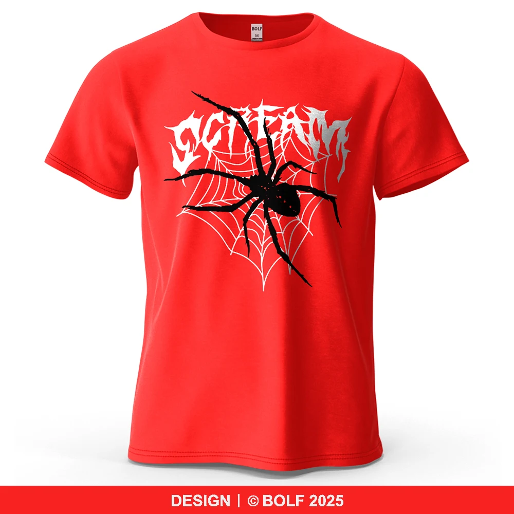Black Spider Cooles bedrucktes Herren-T-Shirt aus 100 % Baumwolle, übergroße, geheimnisvolle Grafik-T-Shirts für Damen, Tops, T-Shirts, Streetwear